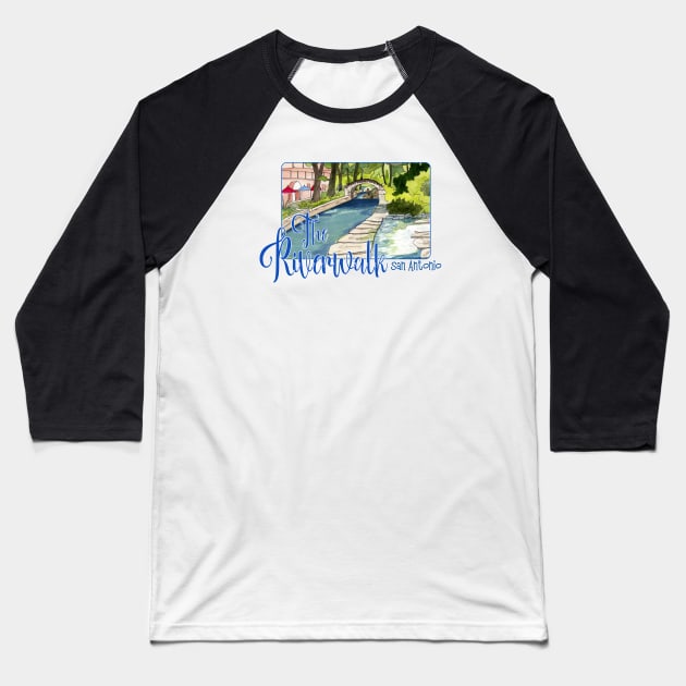 The Riverwalk, San Antonio Texas Baseball T-Shirt by MMcBuck